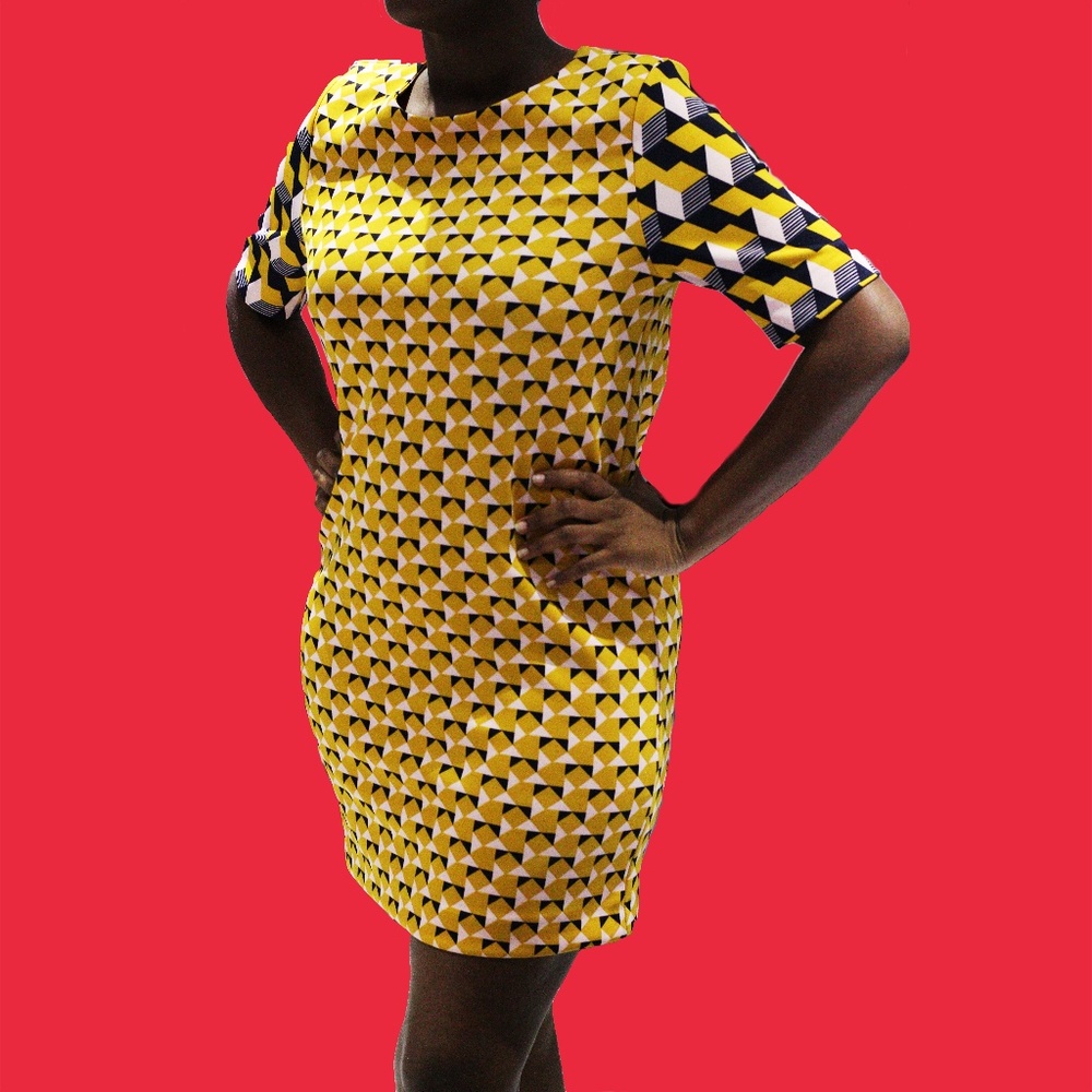 H&M Box Fit Multi Pattern Dress